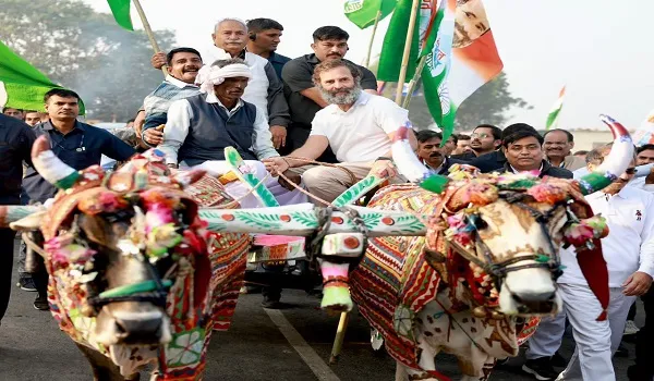 VIDEO: बूंदी में भारत जोड़ो यात्रा को लेकर उत्साह, राहुल गांधी बैलगाड़ी में हुए सवार 